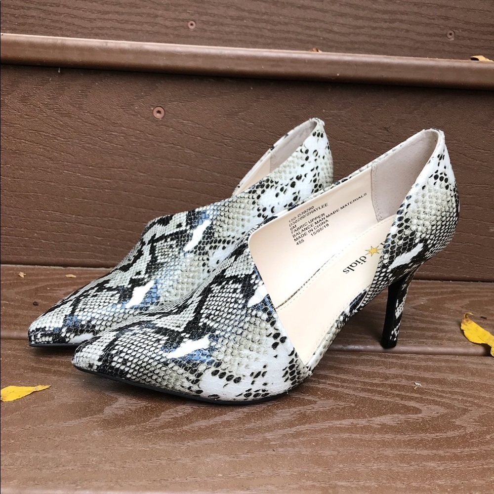 New Seven Dials Snakeskin Heels